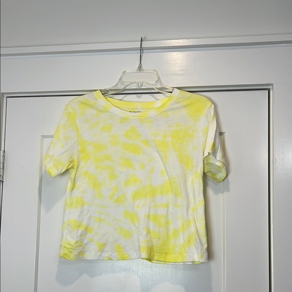 Athleta Yellow and White tie dyed tee size small. In great condition! - Picture 1 of 5